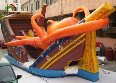 Outdoor Octopus nadmuchiwana łódź Dry Slide Z Tow Lane dla dzieci raj zabawy miasta