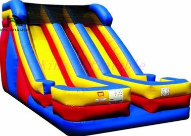 Giant Blue and White Inflatable Dry Slides Wodoodporna plandeka PCV do parku rozrywki