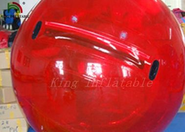 Czerwony 0.8mm PVC / PTU o średnicy 2 m Nadmuchiwany Spacer Na Piłce Wodnej Z Nadrukiem