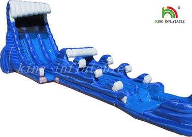 Blue Blow Up Sea Waves Zjeżdżalnia wodna Giant Double Lanes For Backyard