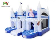 Frozen Castle Blow Up Bouncer Slide Combo Zamek Niebieski / Biały Zamek PCV Plandeki