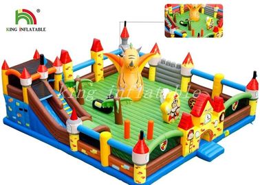 Outdoor Giant Inflatable Amusement Park Kolorowy plac zabaw PCV z plandeką
