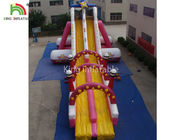 Dostosowany rozmiar Różowa plandeka PVC Nadmuchiwana zjeżdżalnia Zewnętrzny park rozrywki dla dzieci