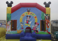 0.55mm PVC brezentowy zamek nadmuchiwany dom Bounce Mickey ze zjeżdżalnią i przeszkodą