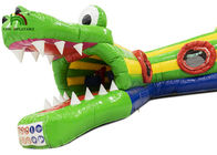 Outdoor 6,5x5,5m zielony krokodyl nadmuchiwany tor przeszkód nadmuchiwane gry sportowe