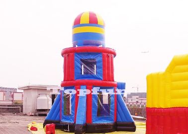 Dostosuj 10 m wysokości rakiet nadmuchiwany zamek do skakania Bouncer Tower gry na świeżym powietrzu