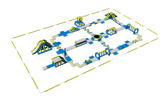 Nadmuchiwany park wodny odporny na promieniowanie UV do basenów jezior