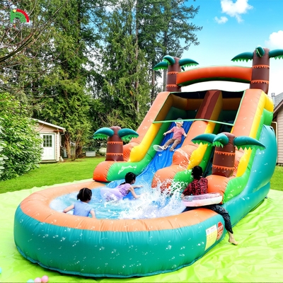 Komercyjny suchy i mokry zjeżdżalnik wodny nadmuchowy Tropical Fiesta Breeze Kids Nadmuchowy zjeżdżalnik wodny z basenem